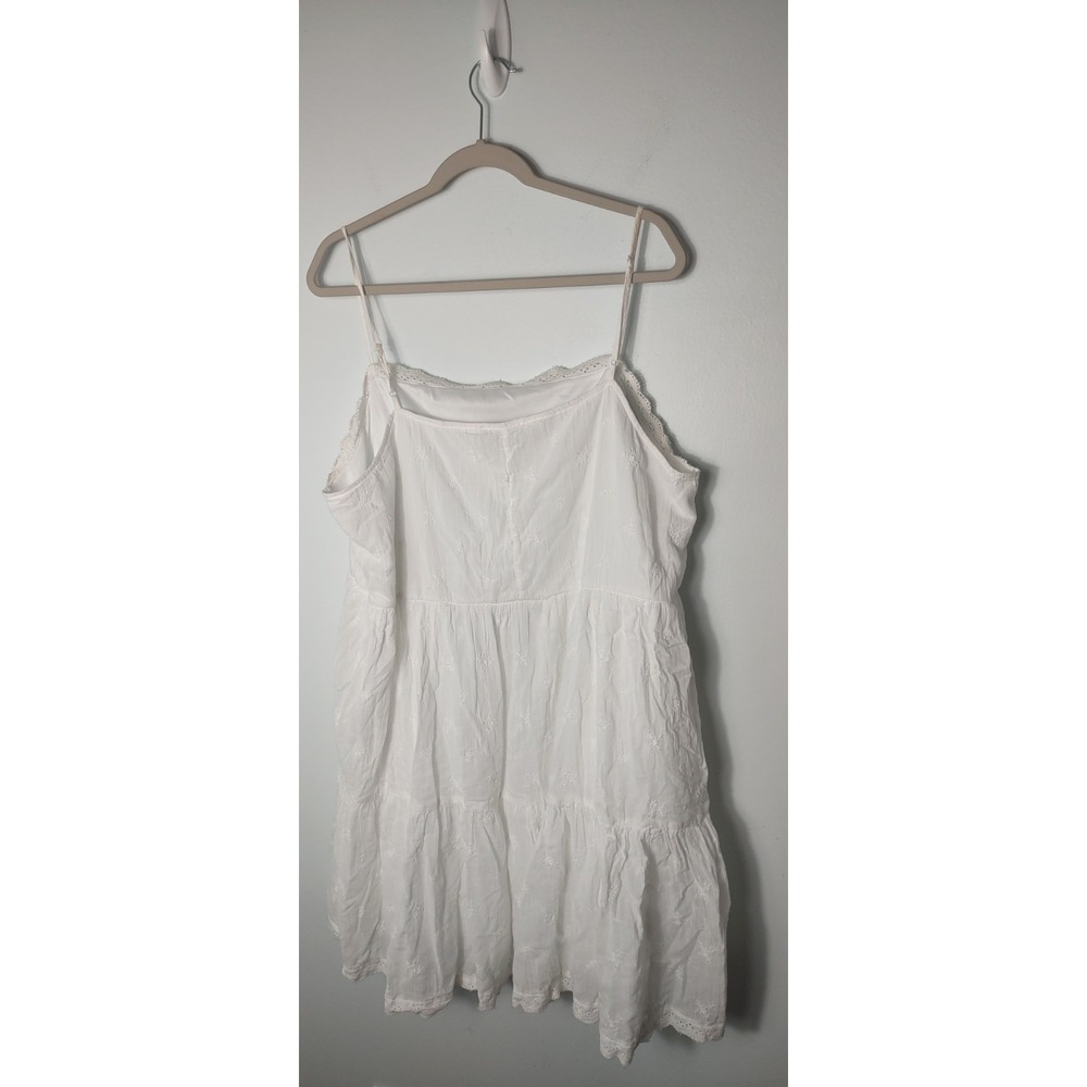 American Eagle White Eyelet Tiered Babydoll Mini Dress Coquette Boho CamisoleXXL - Picture 3 of 4